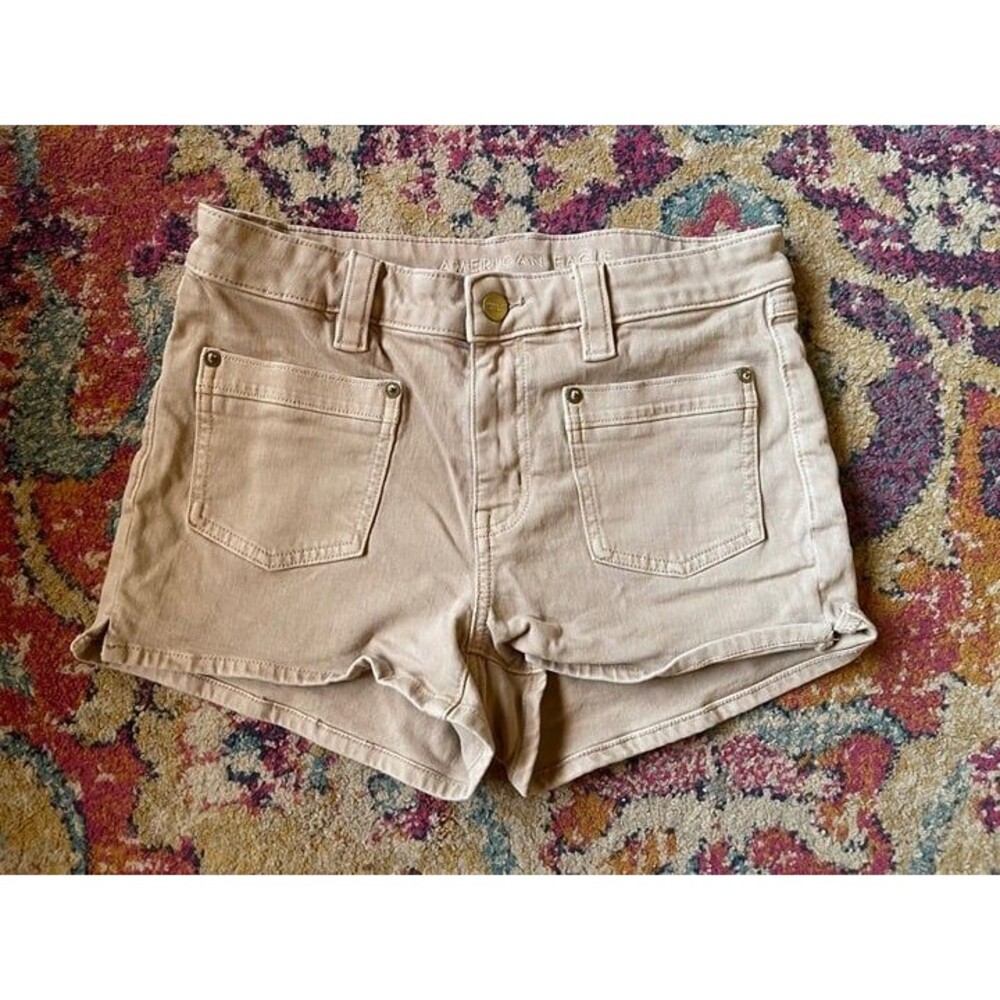 American Eagle Khaki Tan Patch Pocket Utility Shorties